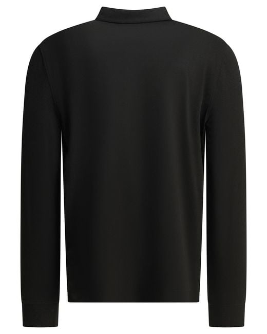 C P Company Black Long-Sleeve Polo Shirt for men