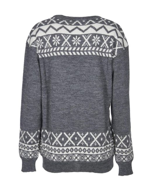 Moschino Gray Round-Neck Long-Sleeved Pullover