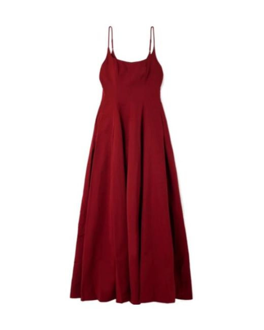 Staud Red Joy Suspender Dress