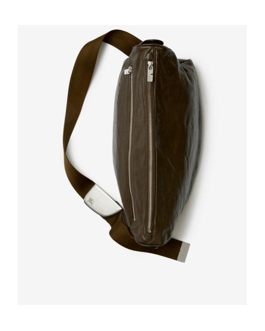 Burberry Brown Zip Detail Messenger Bag for men