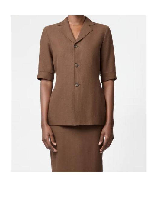 Tod's Brown Short-Sleeved Casual Jacket