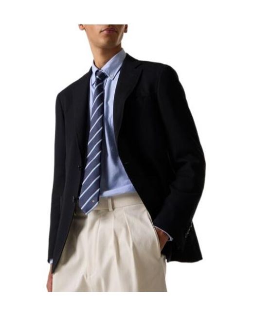 Canali Black Solid Color Wool Blazer for men