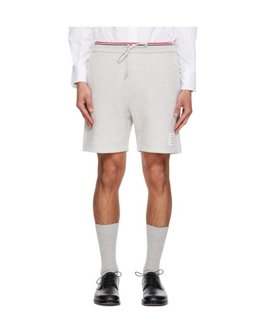Thom Browne Gray Drawstring Shorts for men