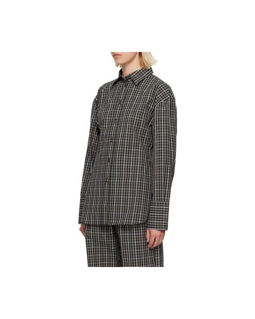 Rohe Black Checked Buttoned Shirt