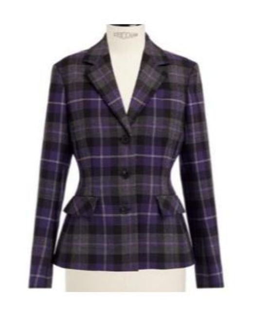 Dior Blue Christian Checked Single-Breasted Jacket