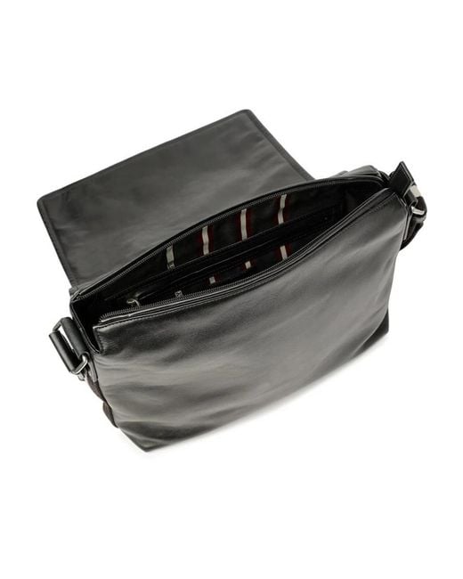 Bally Black Logo Strap Satchel for men