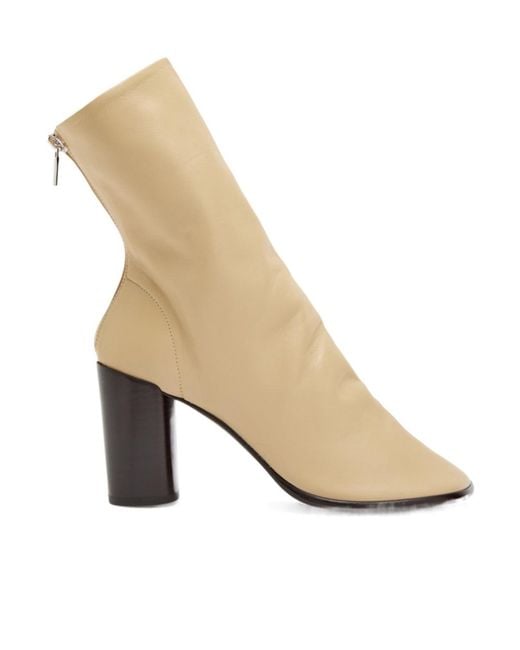 Lemaire White Square Toe Ankle Boots