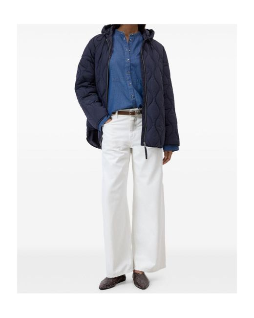 Closed Blue Quilted Oversized Jacket