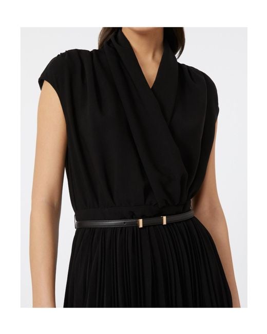 Max Mara Black Studio Albino Belted Midi Dress