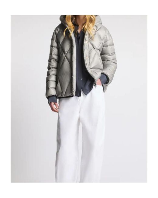 Fay Gray Argyle Quilted Hooded Jacket