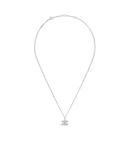 Céline White Triomphe Rhinestone Necklace