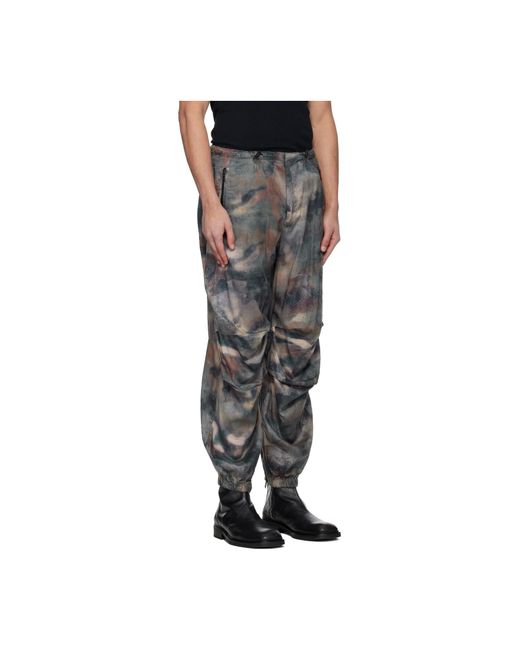DIESEL Gray Stitched Trousers for men