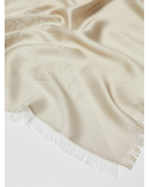 Max Mara White Monogram-Jacquard Scarf