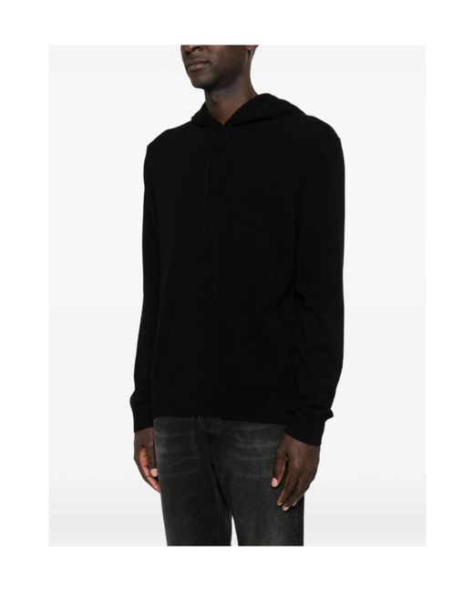 7 For All Mankind Black Drop-Shoulder Hoodie for men