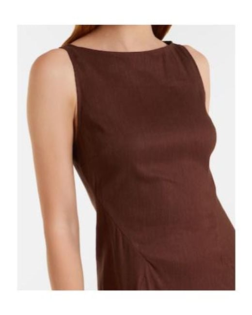 Staud Purple Costa Linen-Blend Maxi Dress