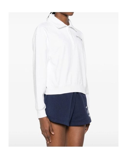 Sporty & Rich White Long-Sleeved Polo Shirt