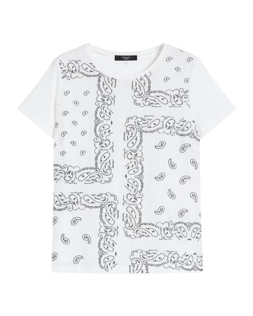 Weekend by Maxmara White Genio Patterned T-Shirt