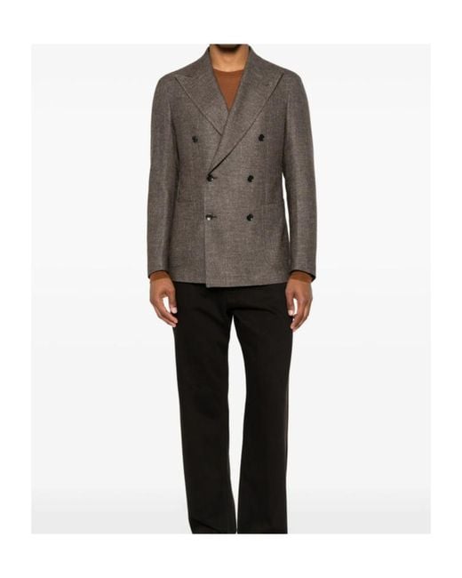 Tagliatore Brown Long-Sleeve Blazer for men