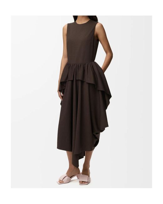 Loewe Brown Irregular Hem Dress