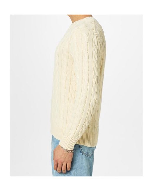 Polo Ralph Lauren White Cable Knit Jumper for men