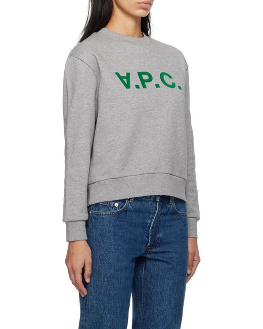 A.P.C. Gray Logo Printed Crewneck Sweatshirt