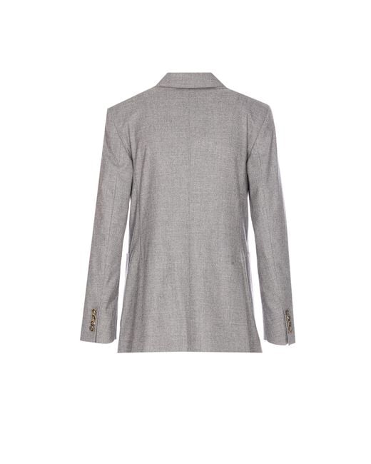 Max Mara Gray Harald Double-Breasted Tailored Blazer