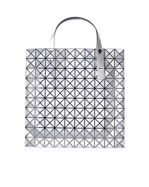 Issey Miyake White Prism Top Handle Tote Bag