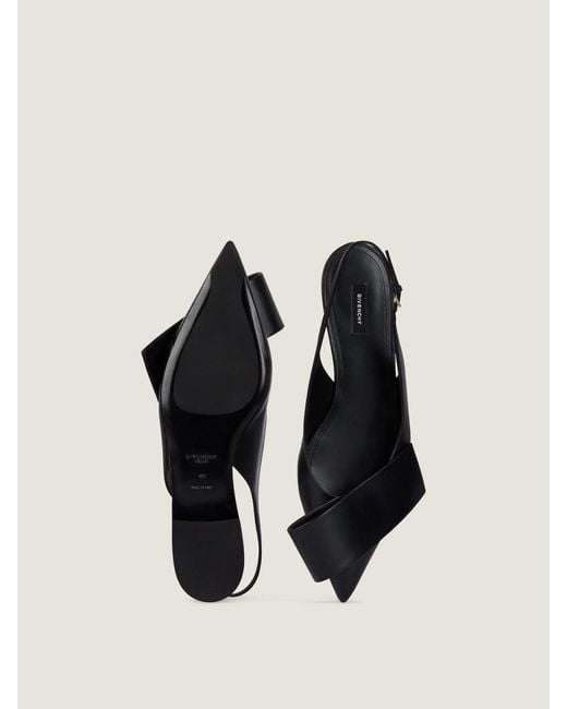 Givenchy Black Twisted Ribbon Flat Slingbacks