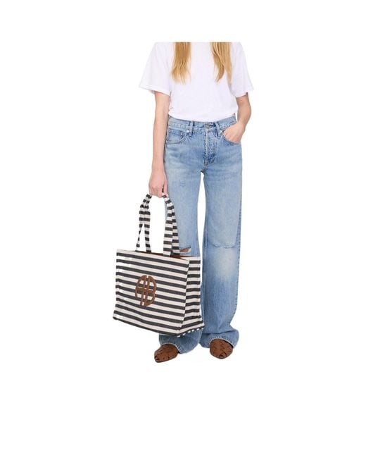 Anine Bing White Lara Tote Bag