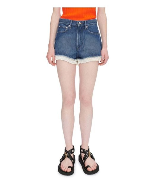 A.P.C. Blue Layered Mid-Rise Denim Shorts