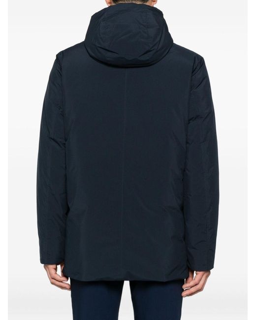 Woolrich Blue Hooded Puffer Jacket for men