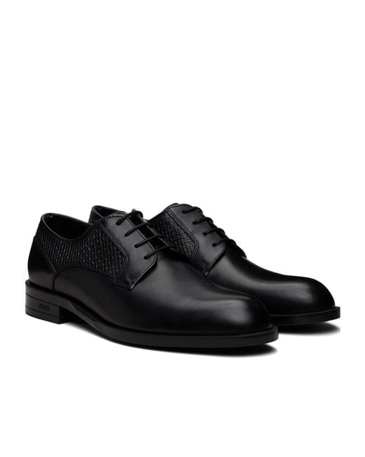 Boss Black Lace-Up Derby Shoes for men