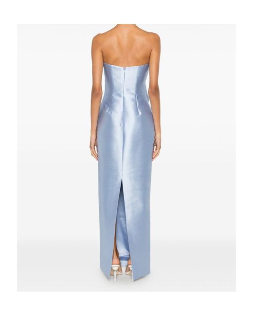 Solace London Blue Strapless Maxi Dress
