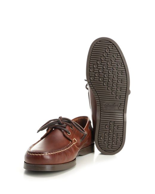 Paraboot Brown Barth Logo Patch Lace-Up Shoes for men