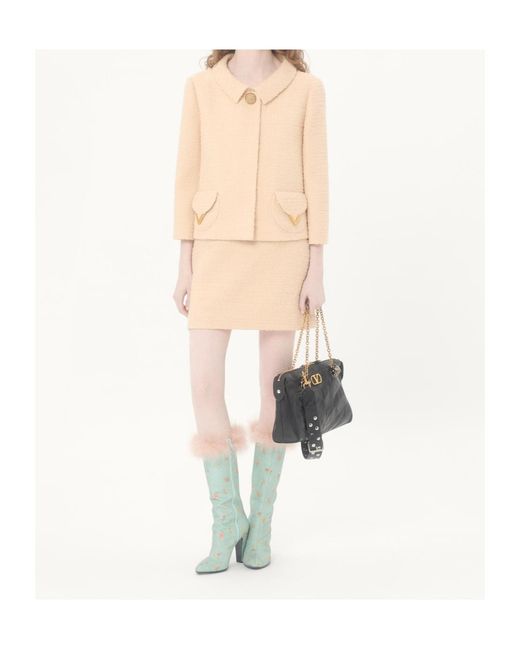 Valentino Natural Logo Plaque Mini Skirt
