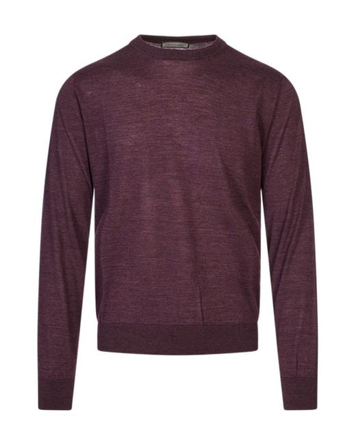 Canali Purple Long-Sleeved Knitwear for men