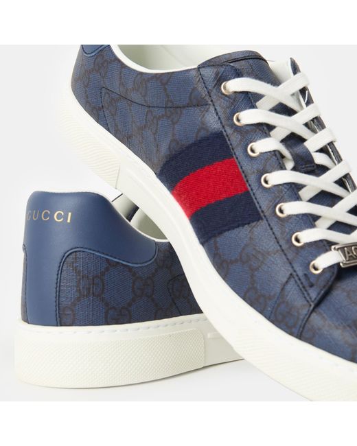 Gucci Blue Canvas Ace Trainers for men