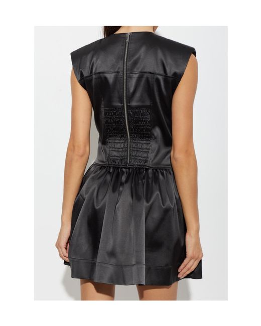 Ganni Black Corset-Style Mini Dress