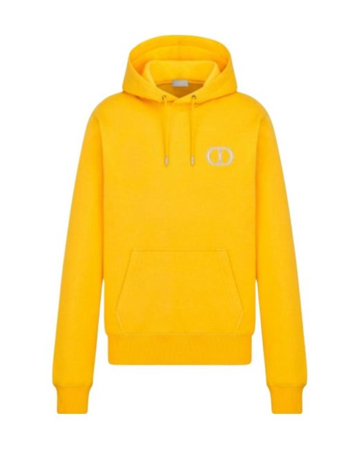 Dior Cd Icon Hooded Sweatshirt in Yellow for Men | Lyst