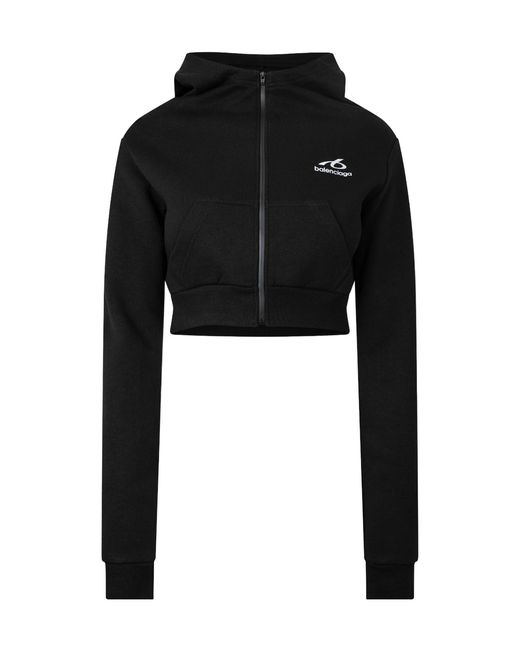 Balenciaga Black Full-Zip Hooded Jacket