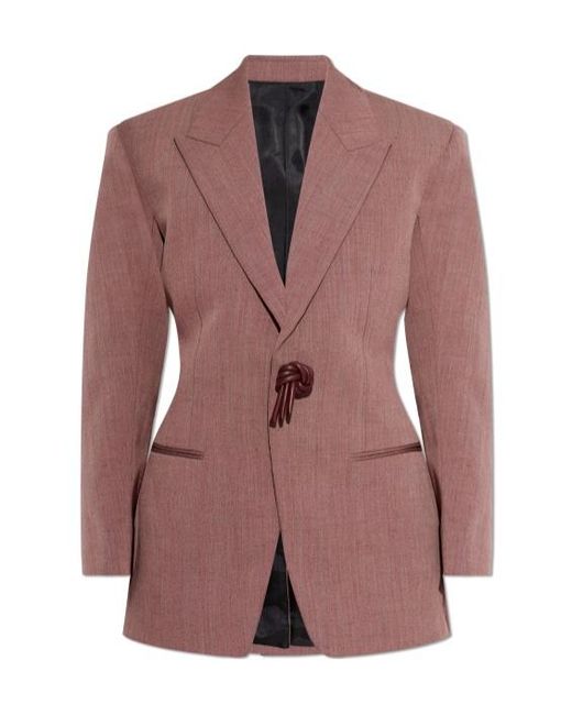 Bottega Veneta Brown Wool And Linen Melange Jacket