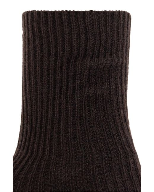 Lisa Yang Black Zera Ribbed Knitted Socks