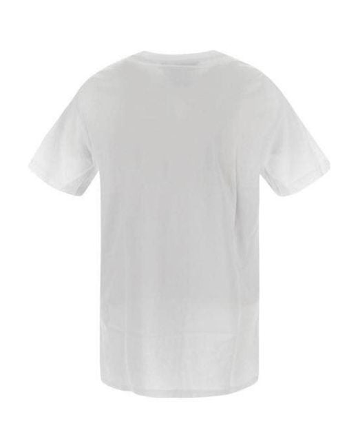 Versace Jeans White Couture Logo Printed Crewneck T-Shirt for men