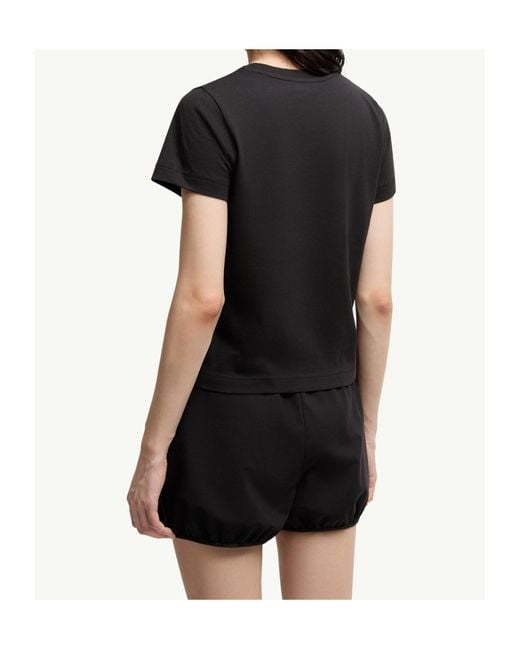 Moncler Black Logo Embroidered Crewneck T-Shirt