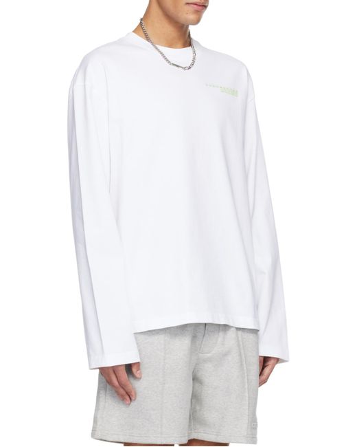 Casablanca White Glitch Orchid Long-Sleeve T-Shirt for men