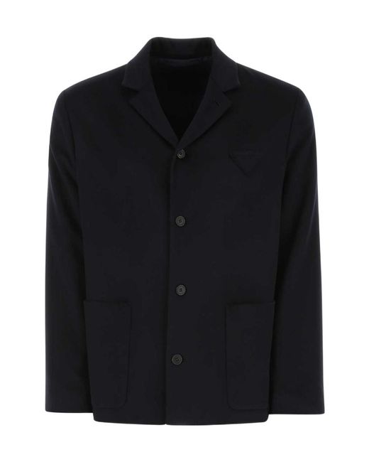 Prada Black Single-Breasted Tailored Blazer for men