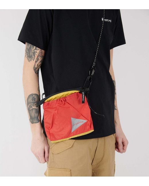 And Wander Red Nylon Shoulder Bag for men
