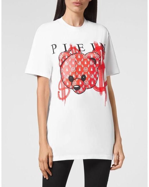 Philipp Plein White Logo Details T-Shirt