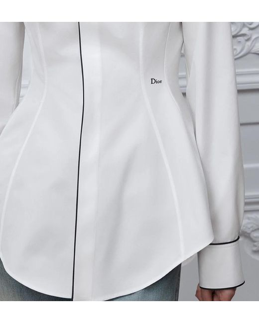Dior White Christian Fitted Blouse