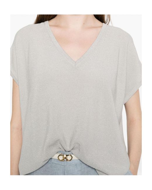 Fabiana Filippi White V-Neck T-Shirt